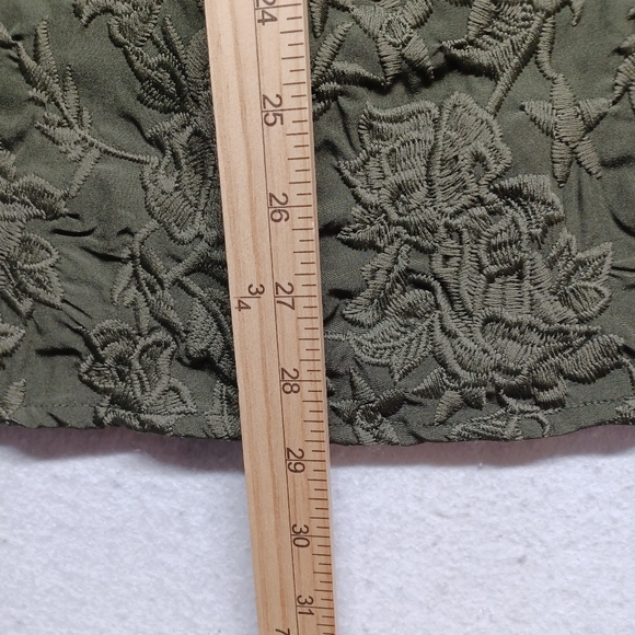 Benjamin Black Embroidered Shirt Short Sleeve Color Green Sz M - Picture 6 of 8